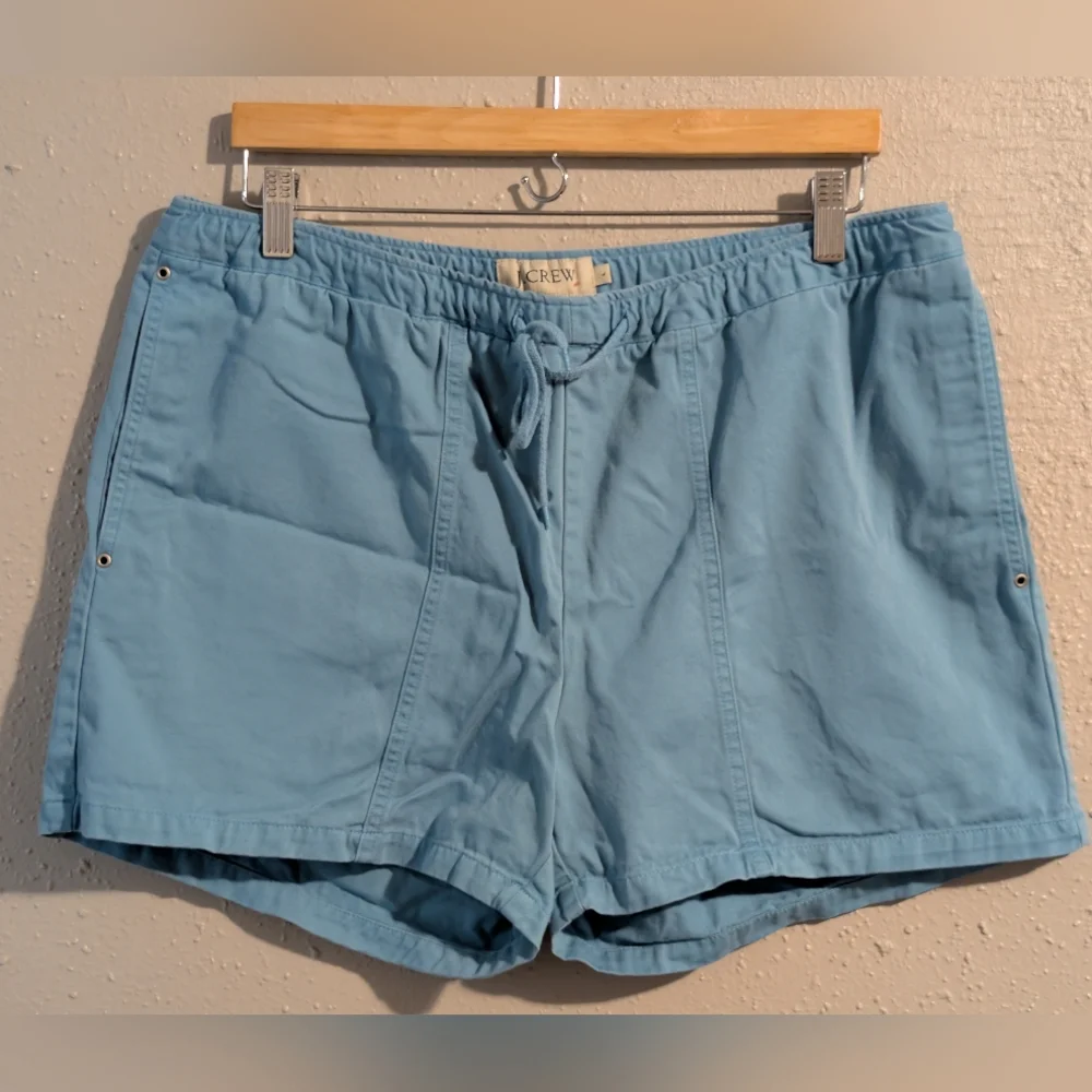J Crew Blue Tie Waist Cotton Women's Shorts